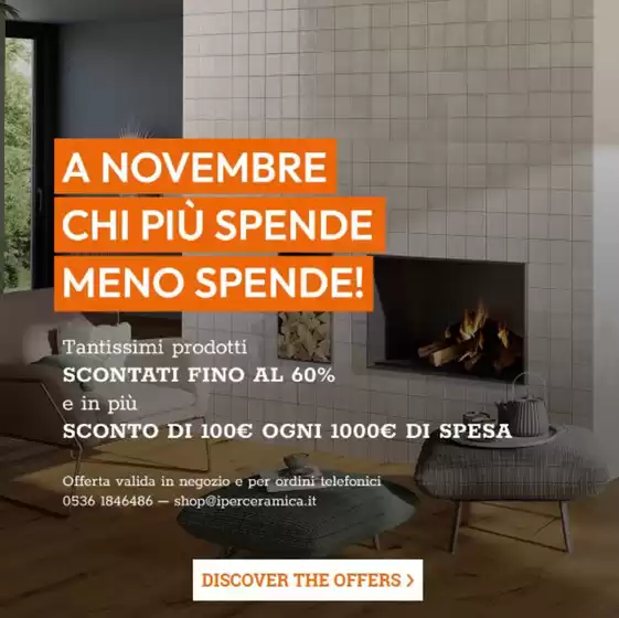 Volantino Iperceramica a Piacenza | A novembre chi piu spende meno spende! | 2025-11-03T00:00:00.000Z - 2025-11-30T00:00:00.000Z