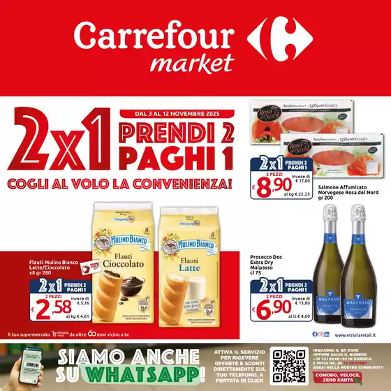 Volantino Carrefour Market | 2x1 Prendi 2 paghi 1 | 2025-11-03T00:00:00.000Z - 2025-11-12T00:00:00.000Z