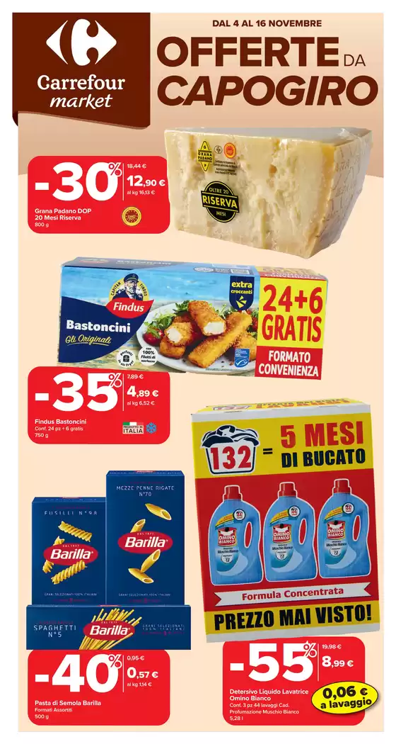 Volantino Carrefour Market a Castro dei Volsci | Offerte da capogiro | 2025-11-04T00:00:00.000Z - 2025-11-16T00:00:00.000Z