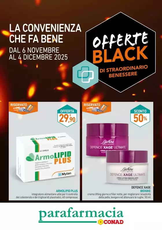Volantino Parafarmacia Conad a Lanciano | Offerte black | 2025-11-06T00:00:00.000Z - 2025-12-04T00:00:00.000Z