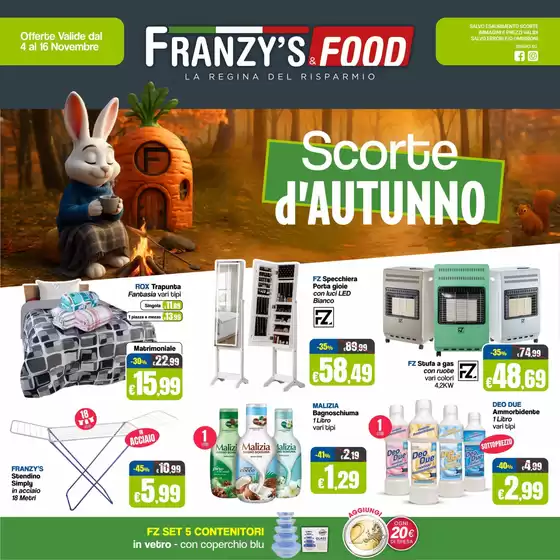 Volantino Franzy's Food | Scorte d'Autunno | 2025-11-04T00:00:00.000Z - 2025-11-16T00:00:00.000Z