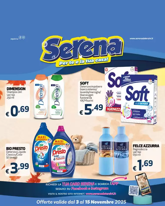 Volantino Serena Detersivi a Ascoli Piceno | Offerte valide dal 3 al 15 novembre | 2025-11-03T00:00:00.000Z - 2025-11-15T00:00:00.000Z