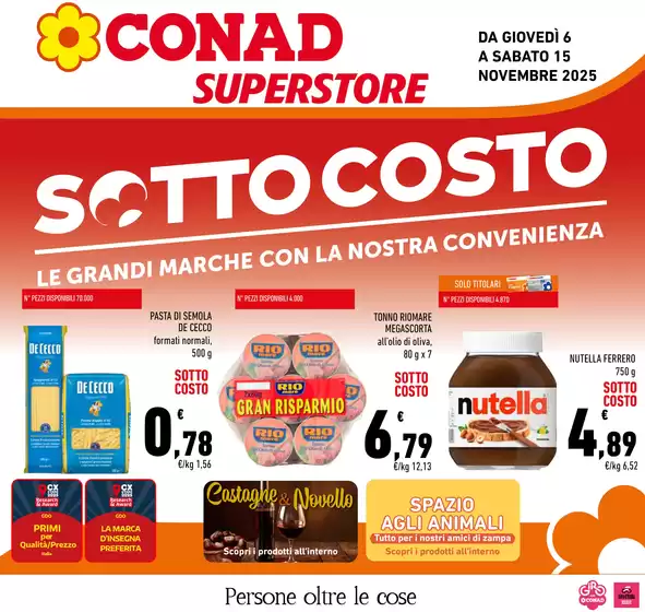 Volantino Conad Superstore | SOTTOCOSTO | 2025-11-06T00:00:00.000Z - 2025-11-15T00:00:00.000Z