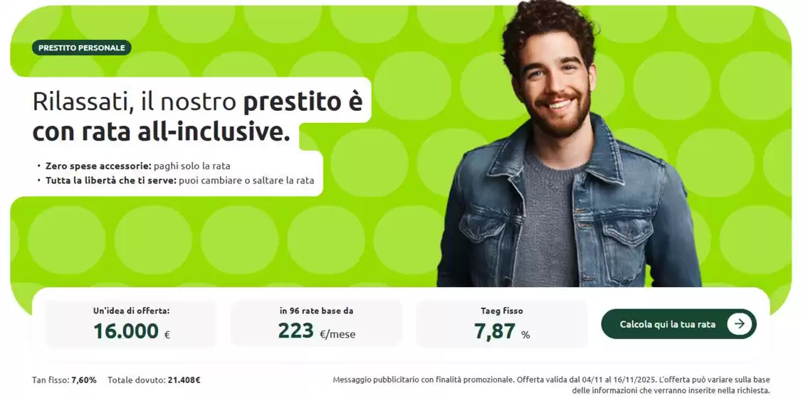 Volantino Findomestic | Prestito personale | 2025-11-04T00:00:00.000Z - 2025-11-16T00:00:00.000Z