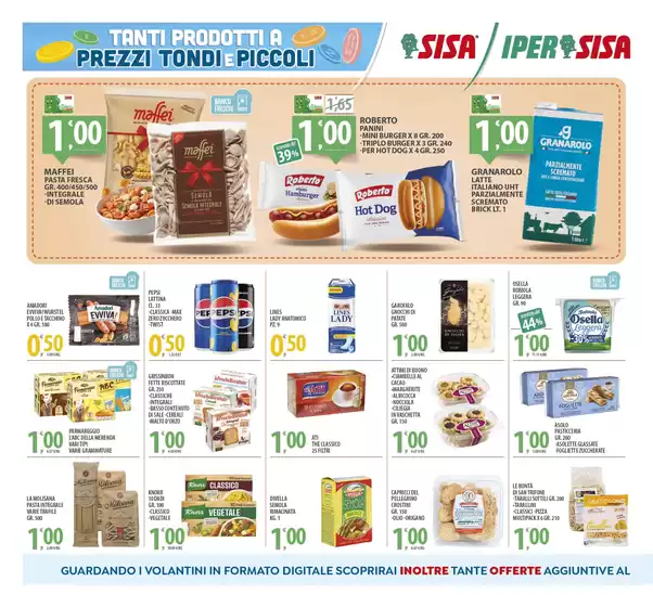 Tanti prodotti a prezzi tondi e piccoli