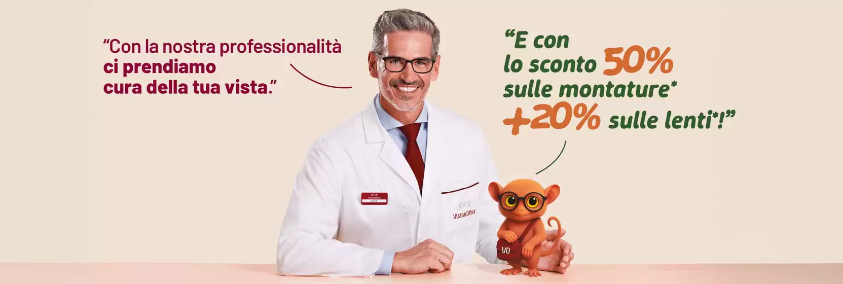 Sconto 50% sulle montature + 20% sulle lenti