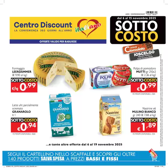 Volantino Centro Discount | Sotto costo | 2025-11-06T00:00:00.000Z - 2025-11-19T00:00:00.000Z