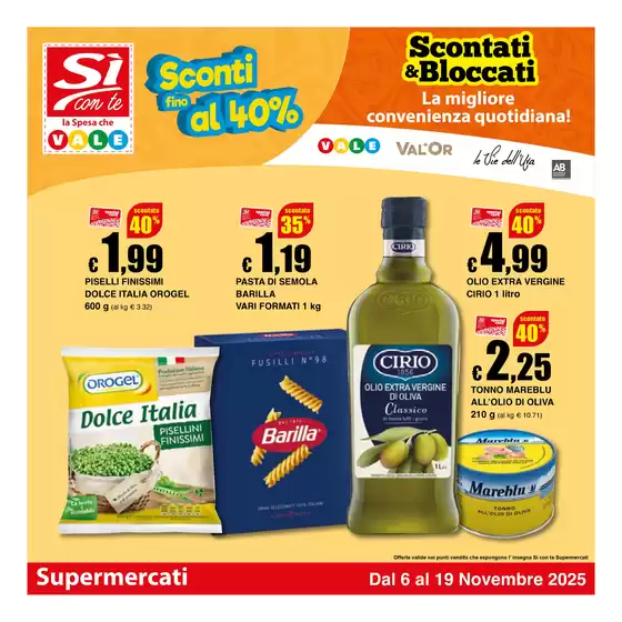 Volantino Si con te supermercati | Scontati & Bloccati | 2025-11-06T00:00:00.000Z - 2025-11-19T00:00:00.000Z