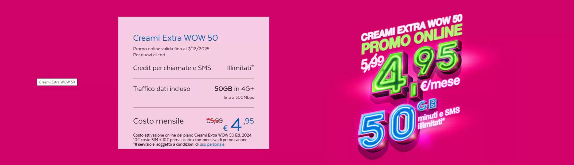Volantino PosteMobile a Caorle | Creami extra wow 50 | 2025-11-04T00:00:00.000Z - 2025-12-07T00:00:00.000Z