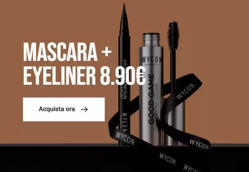 Volantino Wycon a Busto Arsizio | Mascara + Eyeliner 8.90 euro | 2025-11-04T00:00:00.000Z - 2025-12-31T00:00:00.000Z