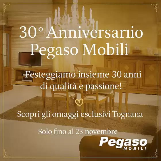 Volantino Pegaso Mobili | Solo fino al 23 novembre | 2025-11-04T00:00:00.000Z - 2025-11-23T00:00:00.000Z