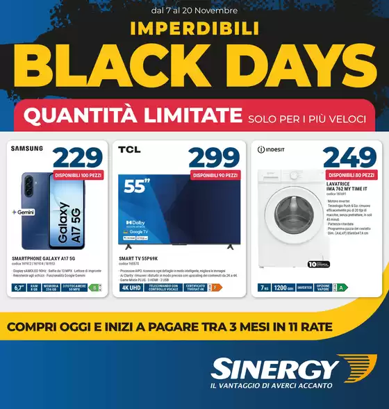 Volantino Sinergy a Ancona | Imperdibili black days | 2025-11-07T00:00:00.000Z - 2025-11-20T00:00:00.000Z