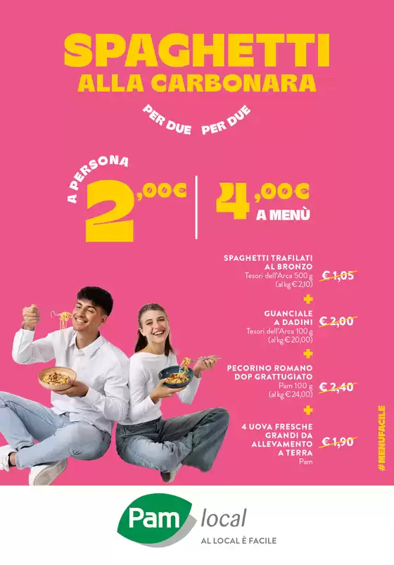 Volantino Pam Local | Spaghetti alla carbonara per due | 2025-11-05T00:00:00.000Z - 2025-11-19T00:00:00.000Z