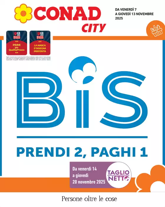 Volantino Conad City a Tratalias | BIS Prendi 2, paghi 1 | 2025-11-07T00:00:00.000Z - 2025-11-13T00:00:00.000Z