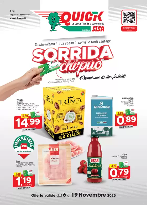 Volantino Quick Sisa a Santa Marinella | Sorrida chi puo | 2025-11-06T00:00:00.000Z - 2025-11-19T00:00:00.000Z