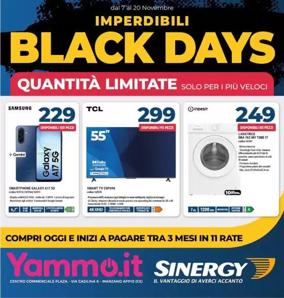 Volantino Yammo a Milano | Black days | 2025-11-07T00:00:00.000Z - 2025-11-20T00:00:00.000Z