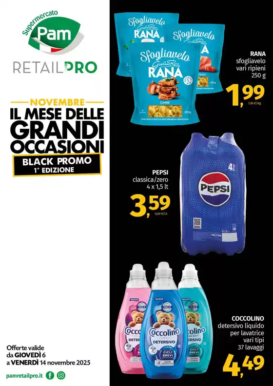 Volantino Pam RetailPro | Catalogo black promo | 2025-11-06T00:00:00.000Z - 2025-11-14T00:00:00.000Z