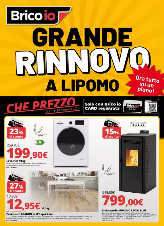 Volantino Bricoio a Pordenone | Grande rinnovo a lipomo | 2025-11-13T00:00:00.000Z - 2025-11-30T00:00:00.000Z