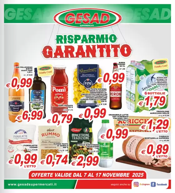 Volantino Gesad Supermercati a Ragusa | Risparmio Grantito | 2025-11-07T00:00:00.000Z - 2025-11-17T00:00:00.000Z