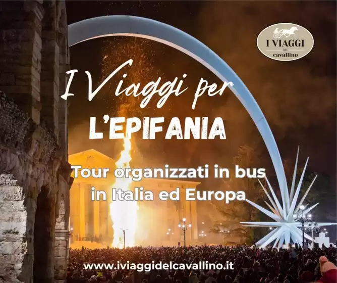Volantino I viaggi del cavallino a Manerbio | I viaggi per l'epifania | 2025-11-10T00:00:00.000Z - 2026-01-06T00:00:00.000Z