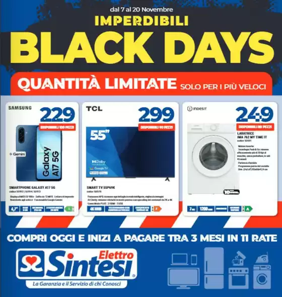 Volantino Elettrosintesi a Porto Mantovano | Imperdibili black days  | 2025-11-10T00:00:00.000Z - 2025-11-20T00:00:00.000Z