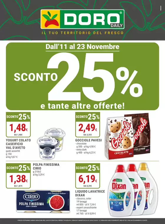 Volantino Doro | Sconto 25% e tante altre offerte! | 2025-11-11T00:00:00.000Z - 2025-11-23T00:00:00.000Z