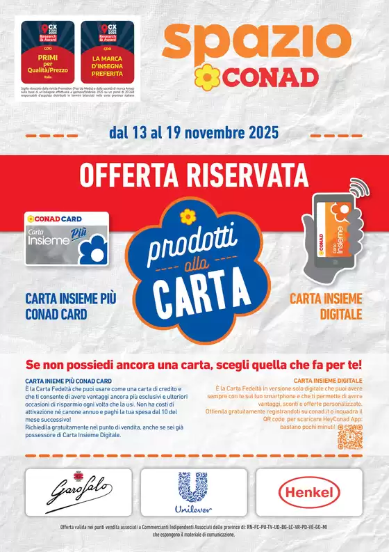 Volantino Spazio Conad a Portomaggiore | PRODOTTI ALLA CARTA | 2025-11-13T00:00:00.000Z - 2025-11-19T00:00:00.000Z