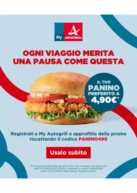 Volantino Autogrill a Nocara | Ogni viaggio merita una pausa come questa | 2025-11-12T00:00:00.000Z - 2025-11-27T00:00:00.000Z