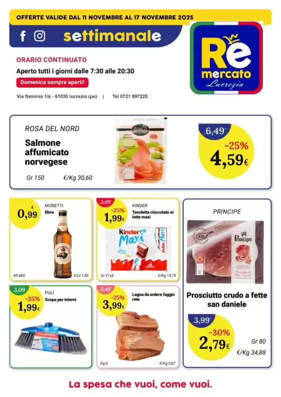 Volantino Re Mercato Lucrezia a Bagnara Calabra | Offerte valide dal 11 novembre al 17 novembre | 2025-11-11T00:00:00.000Z - 2025-11-17T00:00:00.000Z