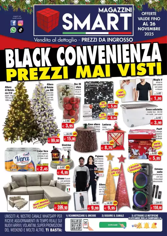 Volantino Magazzini Smart a Vobarno | Black convenienza prezzi mai visti | 2025-11-12T00:00:00.000Z - 2025-11-26T00:00:00.000Z