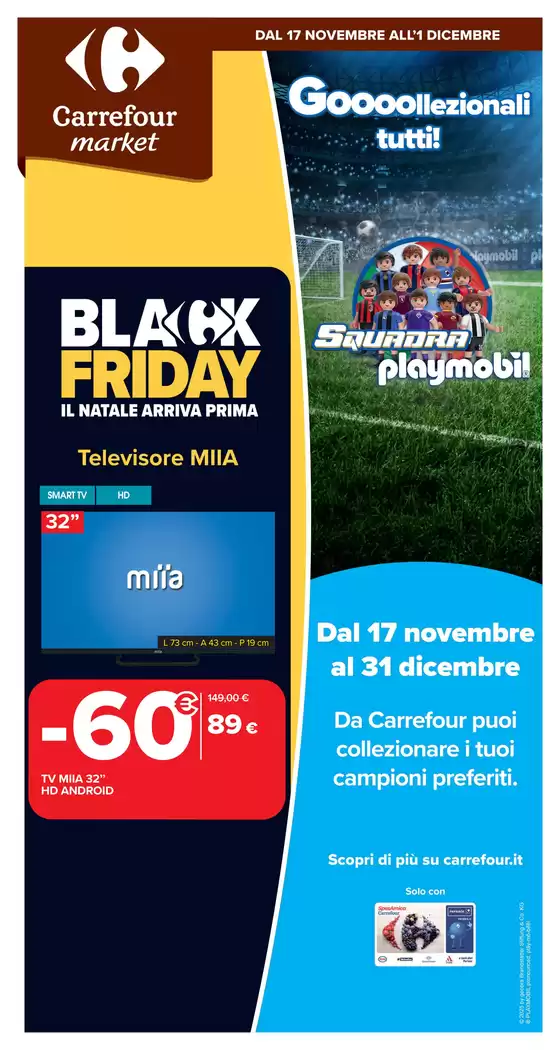 Volantino Carrefour Market | Black friday | 2025-11-17T00:00:00.000Z - 2025-12-01T00:00:00.000Z