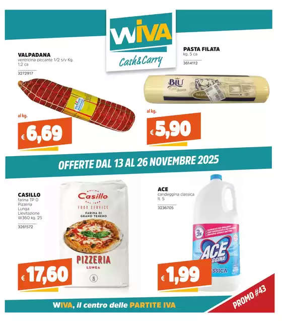 Volantino Wiva Cash&Carry a Trabia | Offerte dal 13 al 26 Novembre 2025 | 2025-11-13T00:00:00.000Z - 2025-11-26T00:00:00.000Z