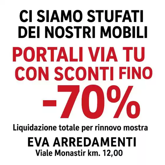 Volantino Eva Arredamenti a Surano | 70% di sconto | 2025-11-13T00:00:00.000Z - 2025-12-31T00:00:00.000Z