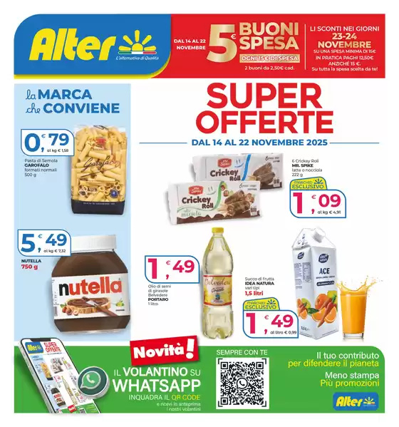 Volantino Alter Discount a Bologna | Super Offerte | 2025-11-14T00:00:00.000Z - 2025-11-22T00:00:00.000Z