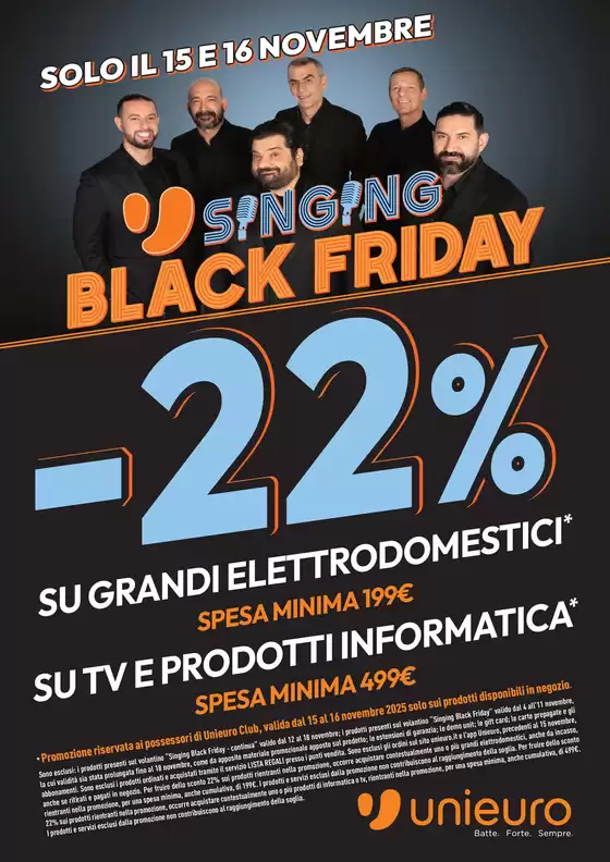 Volantino Unieuro a Saline Joniche | Weekend Singing Black Friday da Unieuro! | 2025-11-15T00:00:00.000Z - 2025-11-16T00:00:00.000Z
