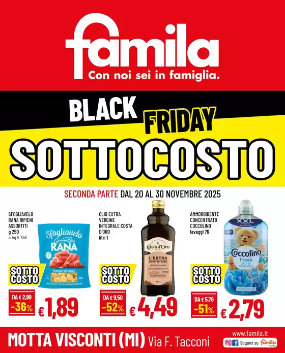 Volantino Famila a Vittoria | Black friday Sotto Costo | 2025-11-20T00:00:00.000Z - 2025-11-30T00:00:00.000Z