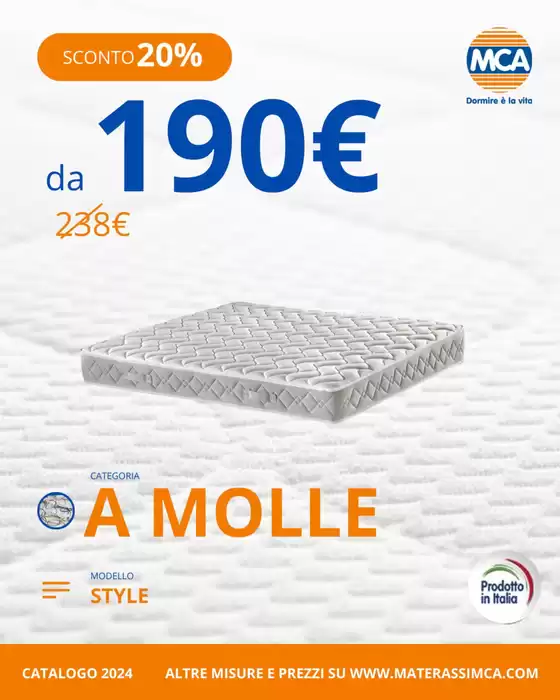 Volantino MCA Materassi | Sconto 20% | 2025-11-17T00:00:00.000Z - 2025-11-30T00:00:00.000Z