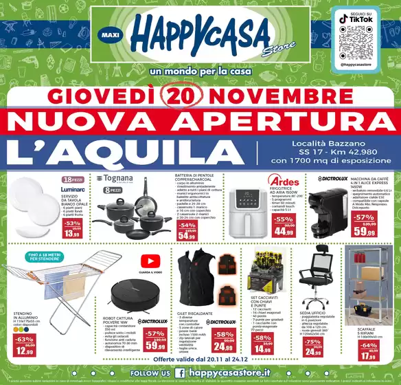 Volantino Happy Casa Store a Casalanguida | Nuova apertura L'Aquila | 2025-11-20T00:00:00.000Z - 2025-12-24T00:00:00.000Z