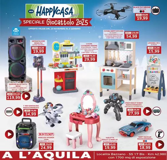 Volantino Happy Casa Store a Casalanguida | Speciale Giocattolo | 2025-11-20T00:00:00.000Z - 2025-12-24T00:00:00.000Z