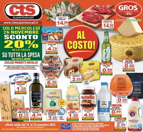 Volantino CTS Supermercati | Al costo | 2025-11-18T00:00:00.000Z - 2025-11-25T00:00:00.000Z