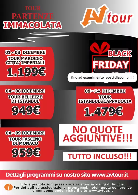 Volantino Av Tour | BLACK FRIDAY IMMACOLATA | 2025-12-01T00:00:00.000Z - 2025-12-14T00:00:00.000Z