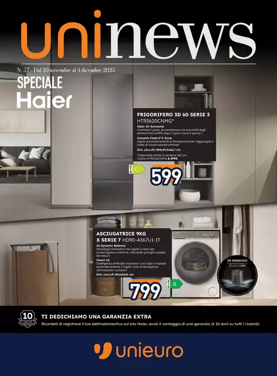 Volantino Unieuro a Sassari | Speciale Haier da Unieuro! | 2025-11-20T00:00:00.000Z - 2025-12-04T00:00:00.000Z