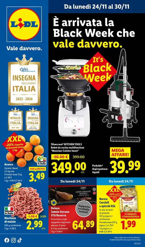 Volantino Lidl a Montefiascone | È arrivata la Black Week che vale davvero. | 2025-11-24T00:00:00.000Z - 2025-11-30T00:00:00.000Z