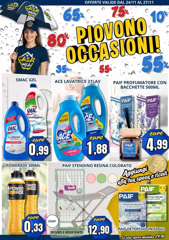 Volantino A Casa Mia a Giffoni Valle Piana | Piovono occasioni! | 2025-11-24T00:00:00.000Z - 2025-11-27T00:00:00.000Z