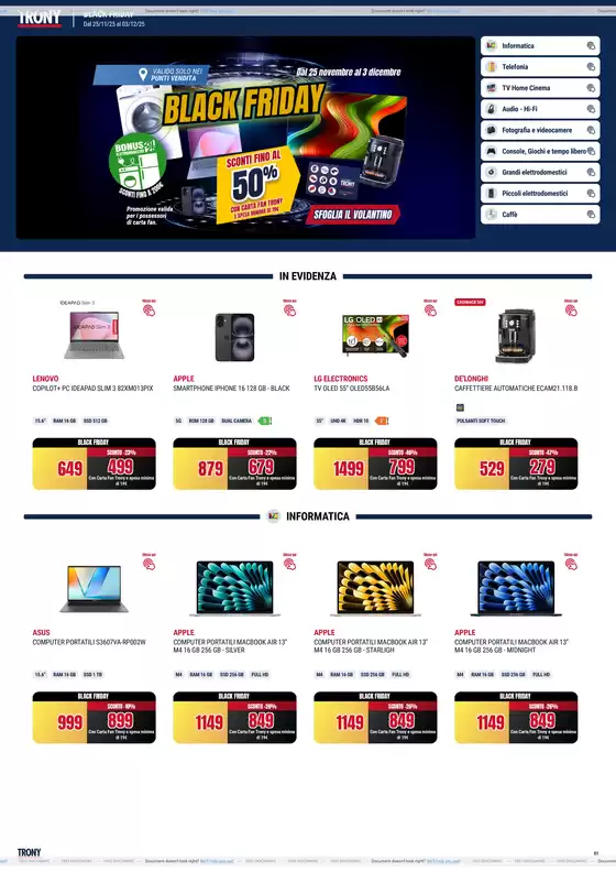 Volantino Trony a Giffoni Valle Piana | Black friday | 2025-11-25T00:00:00.000Z - 2025-12-03T00:00:00.000Z