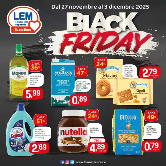 Volantino Lem SuperStore a San Pietro Vernotico | Black Friday | 2025-11-27T00:00:00.000Z - 2025-12-03T00:00:00.000Z