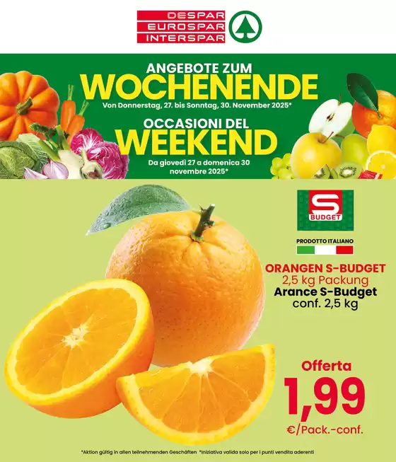 Volantino Eurospar a Foiano della Chiana | Occasioni del weekend | 2025-11-27T00:00:00.000Z - 2025-11-30T00:00:00.000Z