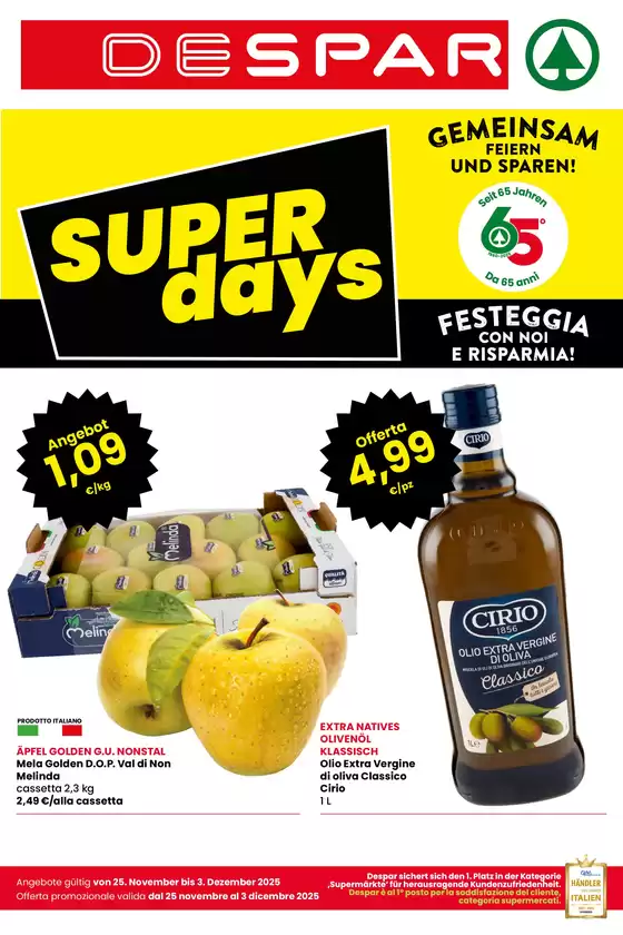 Volantino Despar a Cossato | Super days | 2025-11-25T00:00:00.000Z - 2025-12-03T00:00:00.000Z