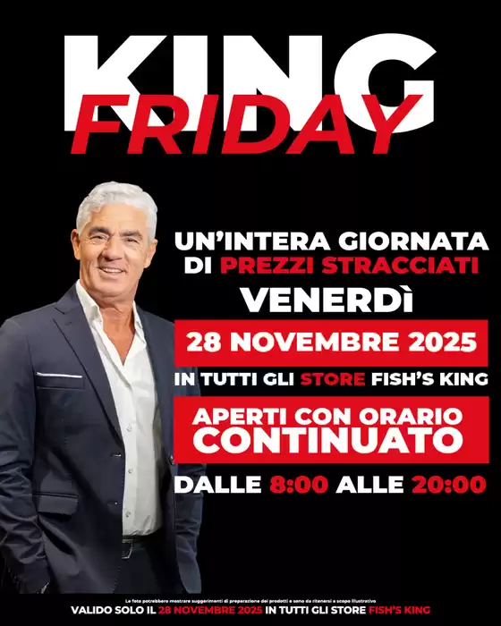 Volantino Fish's King a Bologna | King Friday | 2025-11-28T00:00:00.000Z - 2025-11-28T00:00:00.000Z