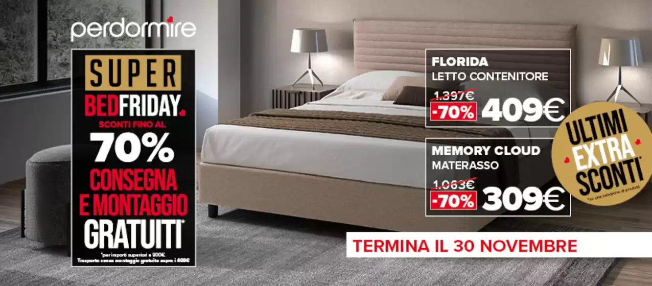 Volantino PerDormire | Termina il 3 novembre | 2025-11-25T00:00:00.000Z - 2025-11-30T00:00:00.000Z